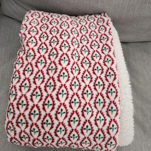 Threshold Red and Green Patterned Throw Blanket